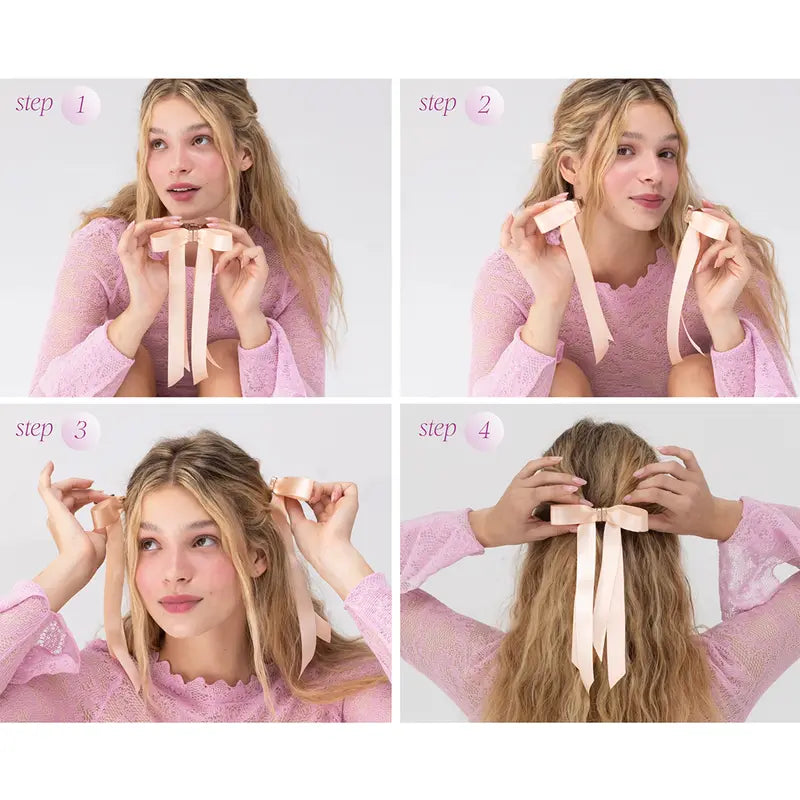 The Effortless Magnetic Bow: Chic Satin Hair Accessory for Instant Glamour