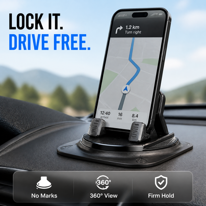 360° Adjustable Car Phone Holder – Universal Dashboard Suction Cup Mount