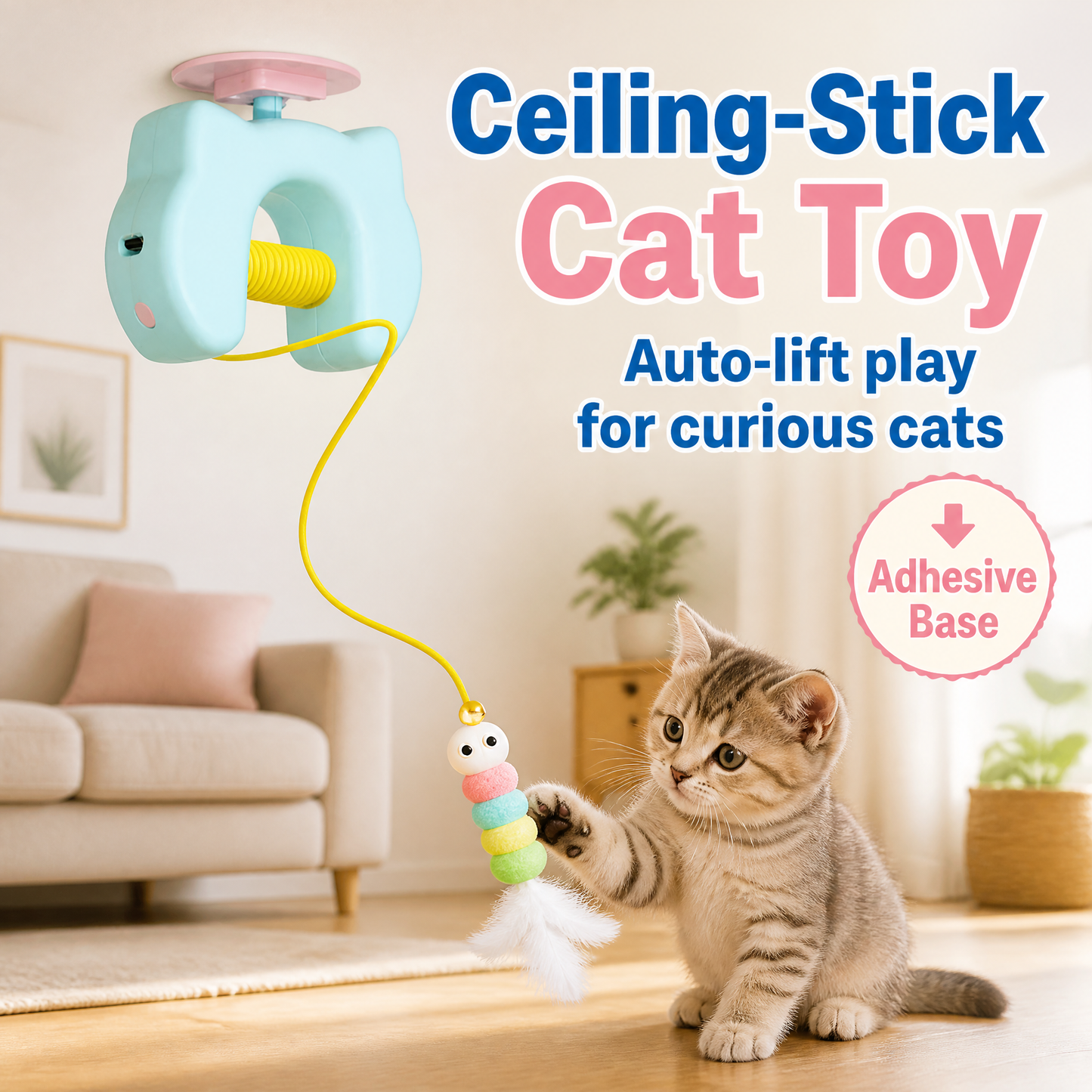 The 24/7 Playmate: Automatic Retractable Interactive Cat Teaser Toy
