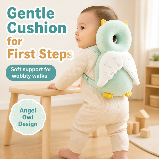Baby Head Protector Backpack, Anti-Fall Infant Safety Cushion for Toddlers Learning to Walk, Breathable Soft Plush Pillow for Head & Back Protection