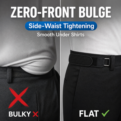 Buckle-Free Invisible Elastic Waist Belt for Jeans (Adjustable Hook & Loop)