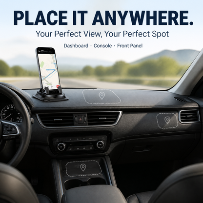 360° Adjustable Car Phone Holder – Universal Dashboard Suction Cup Mount