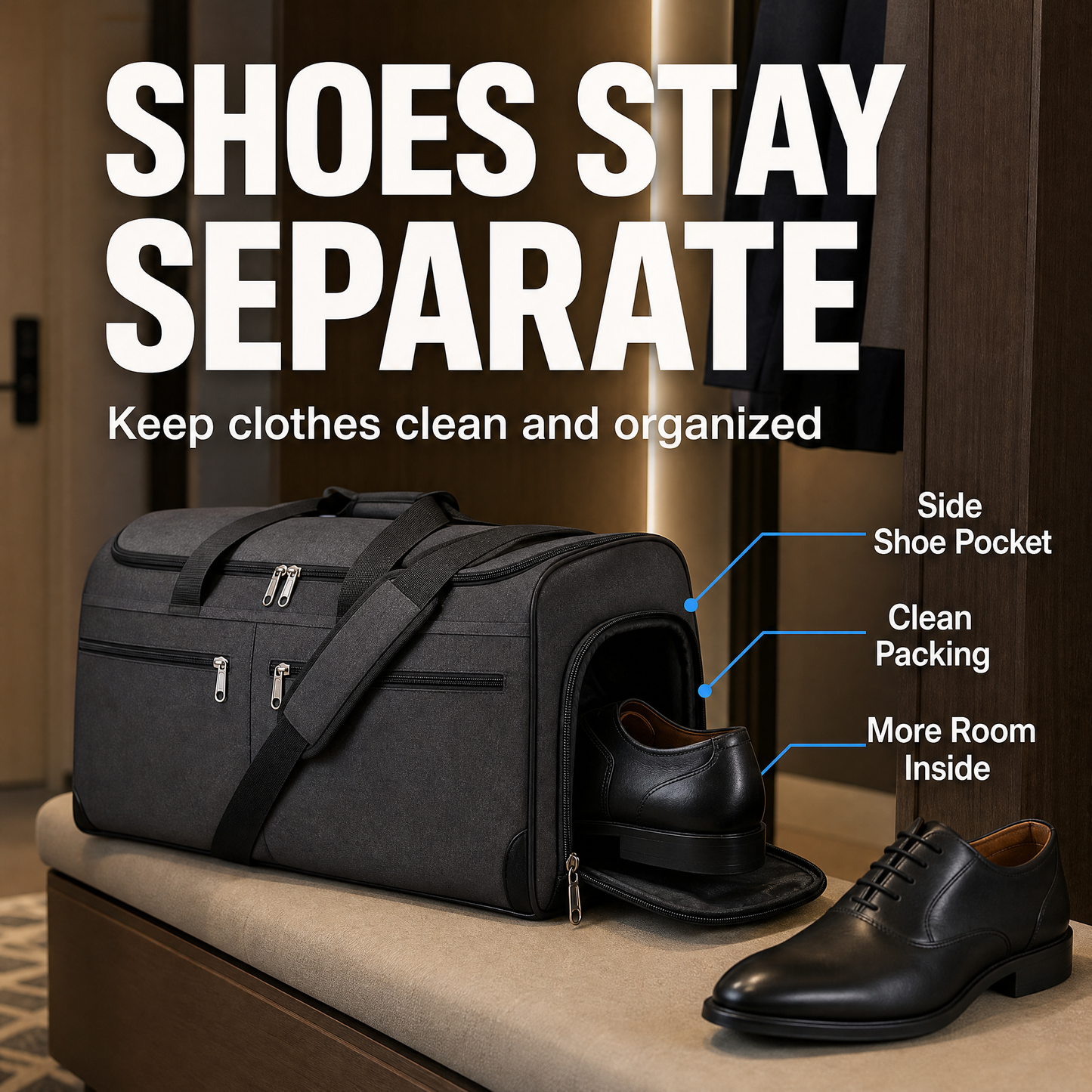 The Ultimate 2-in-1 Travel Suit Bag & Weekender Duffel (Wrinkle-Free)