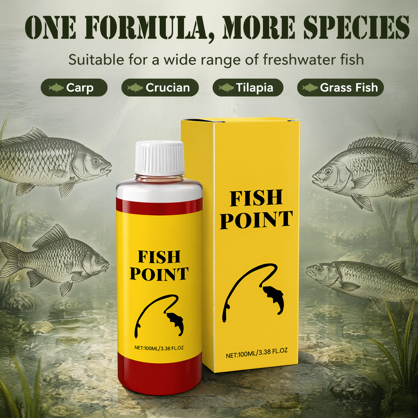 Fish Point Red Worm Fishing Scent Additive – Bait Enhancer Liquid 100ml