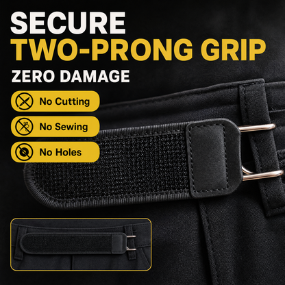 Buckle-Free Invisible Elastic Waist Belt for Jeans (Adjustable Hook & Loop)
