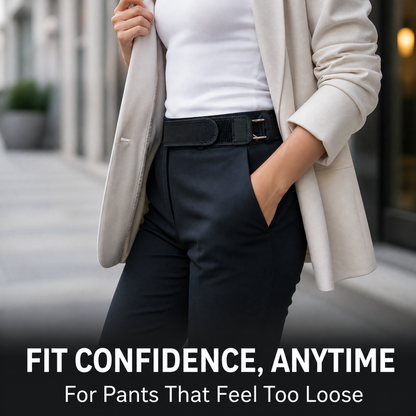 Buckle-Free Invisible Elastic Waist Belt for Jeans (Adjustable Hook & Loop)