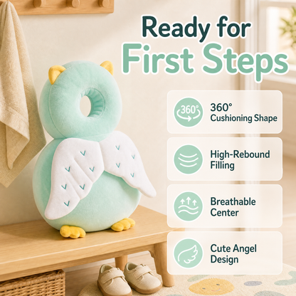 Baby Head Protector Backpack, Anti-Fall Infant Safety Cushion for Toddlers Learning to Walk, Breathable Soft Plush Pillow for Head & Back Protection