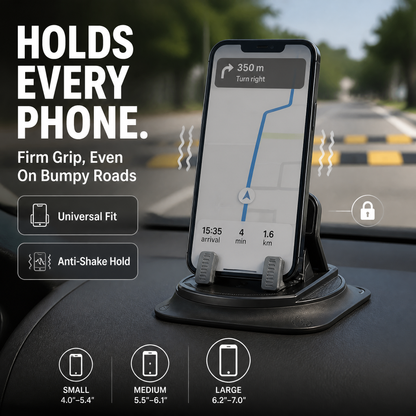 360° Adjustable Car Phone Holder – Universal Dashboard Suction Cup Mount