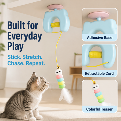 The 24/7 Playmate: Automatic Retractable Interactive Cat Teaser Toy