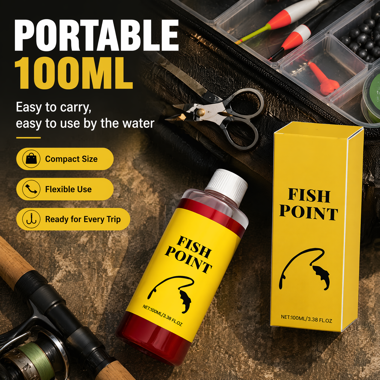 Fish Point Red Worm Fishing Scent Additive – Bait Enhancer Liquid 100ml